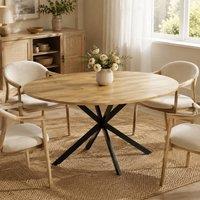 STILVORA Extendable Dining Table for 4-6 with Butterfly Leaf in Natural