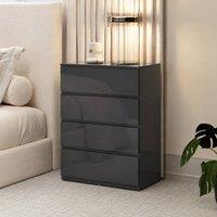 STILVORA Grey Chest of Drawers with 4 Drawers
