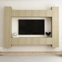 Berkfield Home 10 Piece TV Cabinet Set Sonoma Oak Engineered Wood in Brown