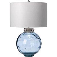 Netlighting Kara Table Lamp Blue Faux Silk Shade in Grey
