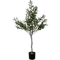 Four Candle Artificial Olive Tree Small 120cm Potted Faux Plant in Green