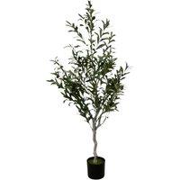 Four Candle Artificial Olive Tree Medium 150cm Potted Faux Plant in Green
