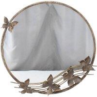 Minster Round Framed Mirror - Metal - L5 x W63 x H63 cm in Brown