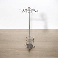 Minster Coat/Umbrella Hold Stand - Distressed Metal - L56xW56xH172 cm - Cream