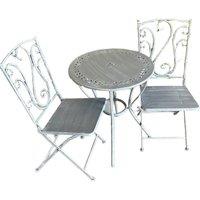 Minster Garden Folding Bistro Set - Metal - Light Grey