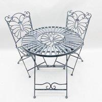 Minster Foldable Bistro Set - Stone Grey
