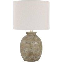 Minster Table Lamp - Ceramic - L28 x W28 x H24 cm in Stone