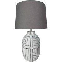 Minster 46cm Lamp & Shade - Ceramic - L24 x W24 x H46 cm in Grey