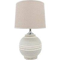 Minster Shade Table Lamp - L15 x W15 x H44 cm in Beige