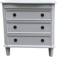 Minster 3 Drawers Chest of Drawers - L37 x W65 x H68 cm - Light Grey