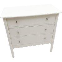 Minster 3 Drawers Chest of Drawers - L40 x W80 x H80 cm - White