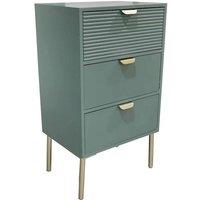 Minster 3 Drawers Chest of Drawers - Wood - L30 x W40 x H75 cm - Green