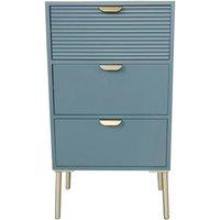 Minster 3 Drawers Chest of Drawers - Wood - L30 x W40 x H75 cm - Blue