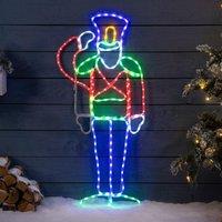 Christow Nutcracker Rope Light Outdoor Christmas Decoration LED Xmas Silhouette 116cm