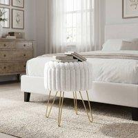 GAVENO CAVAILIA Ribbed Hairpin Storage Stool in White