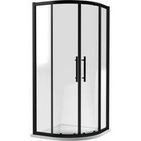Balterley Sonic 900mm Shower Side Panel & 8mm Safety Glass, Easyfit - Black