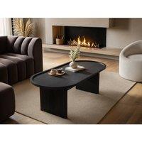 Solace+Co Varm Ribbed Wooden Oval Coffee Table Black