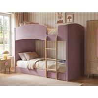 Flair Zoey Upholstered Bunk Bed Pink Velvet | Size: Single