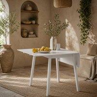 Wyld Haus Hopato Solid Wood White Folding Drop Leaf Dining Table Seats 2 to 4