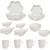 Dibor 20 Piece White Snowflake Christmas Dinner Set for 4 Person | Size: 20 Pack