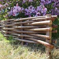 Access Garden Products 10m - 10 Pieces Woven Hazel Hurdle Lawn Edging - 22cm Height in Natural