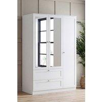 Home Discount Vida Designs Altino 3 Door 2 Drawer Mirrored Wardrobe Storage in White