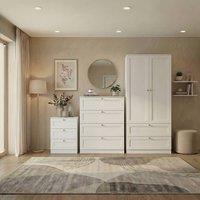 Home Discount Vida Designs Altino 3Pc Bedroom Set(3Dr Bedside, 4Dr Chest, Wardrobe) in White