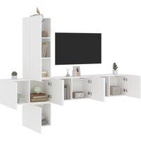 Berkfield Home 5 Piece TV Wall Units White Engineered Wood