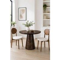 IH Design Bathwick Dark Mango Wood Round Dining Table in Dark Brown