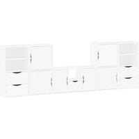 Berkfield Home 5 Piece TV Units with Storage ODDA White Solid Wood Pine