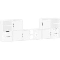 Berkfield Home 5 Piece TV Units with Storage ODDA White Solid Wood Pine