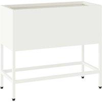 Berkfield Home Raised Garden Planter 60x26x45 cm White Steel | Size: 60 x 26 x 45 cm