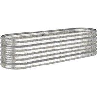 Berkfield Home Garden Raised Bed Powder-coated Steel 152x40x36 cm Silver | Size: 152 x 40 x 36 cm