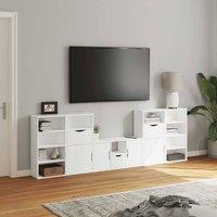 Berkfield Home Decorative 5 Piece TV Units with Storage ODDA White Solid Wood Pine