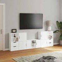 Berkfield Home Decorative 5 Piece TV Units with Storage ODDA White Solid Wood Pine