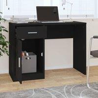 Berkfield Home Durable Desk with Drawer&Cabinet Black 100x40x73 cm Engineered Wood | Size: 100 x 40 x 73 cm
