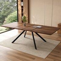 BTM 160-240cm Extendable Dining Table 6-10 Seater Walnut