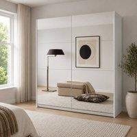 KDMD Queen 135cm Mirrored Sliding Wardrobe in White