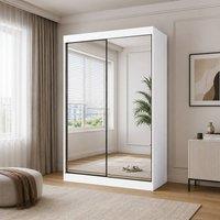 KDMD Oracle 150cm Full Mirror Sliding Door Wardrobe in White