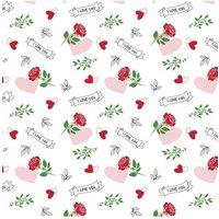 KDMD I Love You Hearts & Roses Frosted Cello Wrap 80m
