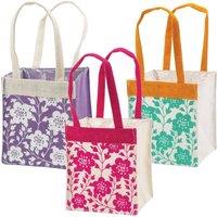 KDMD Colourful Bold Blooms Jute Plant Bags 12 Bags