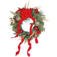 KDMD Luxury Festive Wreath with Red & Green Baubles 60cm