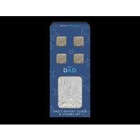 KDMD Fathers Day Whiskey Glass & Stones Set 12 Pack in Clear