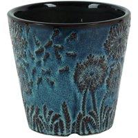 KDMD Ice Blue Hortus Cairns Stamped Pot 22 x 21.5cm | Size: 22 x 21.5 cm