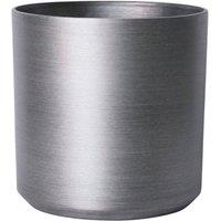KDMD Brushed Steel Metallic Look Cylinder Planter 43.5cm in Silver