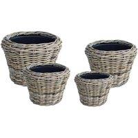 KDMD Drypot Split Rattan Baskets Set of 4 in Natural