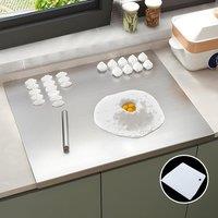 SPETLEK Stainless Steel Cutting Chopping Board Dough Board Meat Bread Kitche in Silver