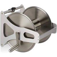 NESTLUNE New Garden Hose Reel 60m Metal Hose Reel in Silver | Size: 1kg