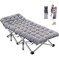 NESTLUNE Single Folding Bed Camping Travel Guest Lightweight in Grey