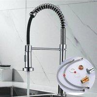 NESTLUNE Kitchen Sink Mixer Tap with Pull Out Hose Silver | Size: 1000mm 10000mm